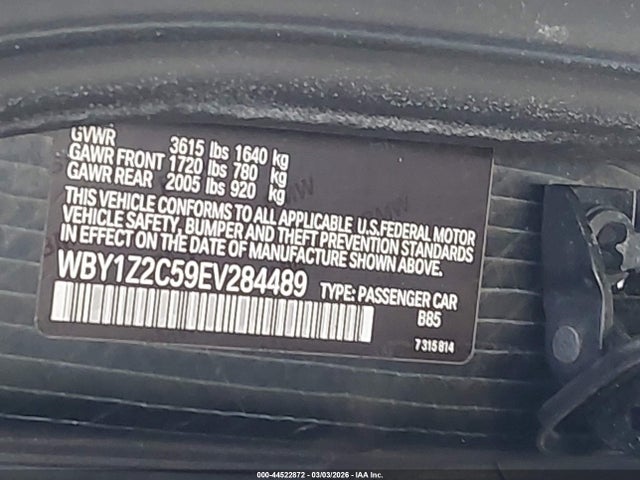 WBY1Z2C59EV284489 BMW I3