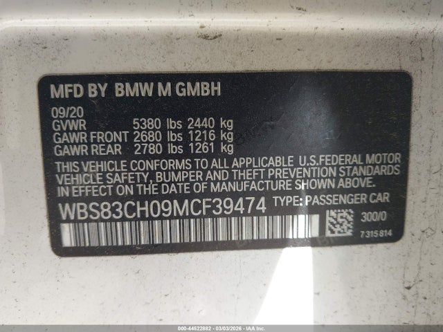 2021 BMW M5 WBS83CH09MCF39474 Photo 8