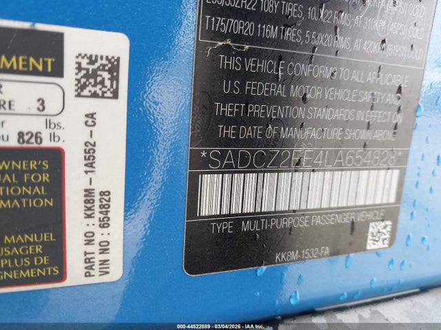 2020 JAGUAR F-PACE SADCZ2EE4LA654828 Photo 8