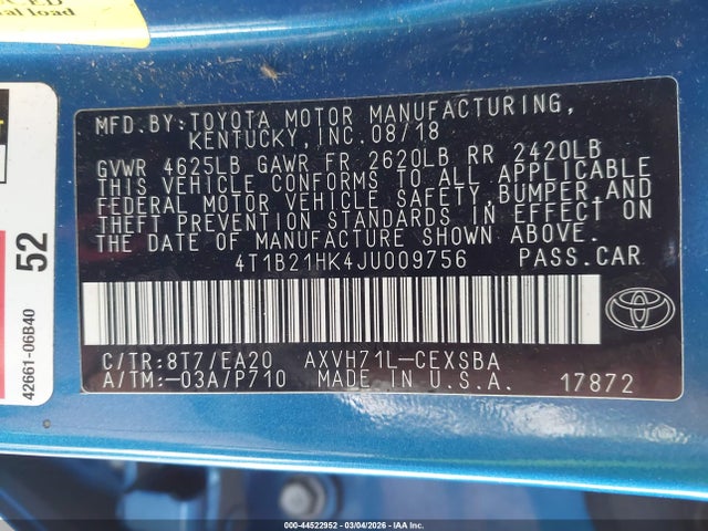 2018 TOYOTA CAMRY HYBRID 4T1B21HK4JU009756 Photo 8