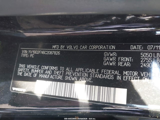 2012 VOLVO S60 YV1902FH6C2087826 Photo 8