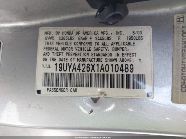 Продаж на аукціоні авто 2001 Acura Cl 3.2 Type S, vin: 19UYA426X1A010489, номер лоту: 44522958