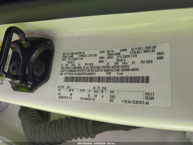 Ford F-150 Platinum 2016 1FTEW1EG8GFD42061 Image 9