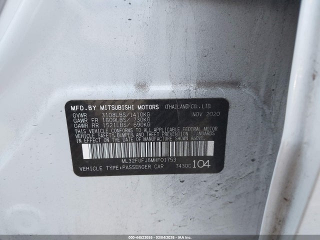 2021 MITSUBISHI MIRAGE G4 ML32FUFJ5MHF01753 Photo 8