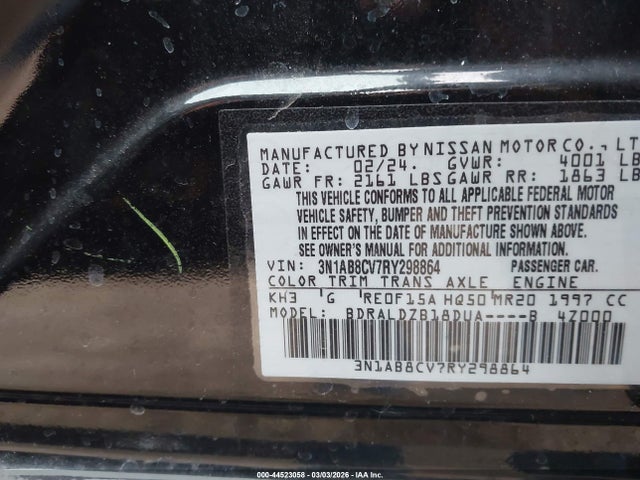 3N1AB8CV7RY298864 Nissan Sentra Sv Xtronic Cvt