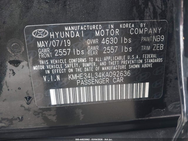 Hyundai SONATA HYBRID 2019 KMHE34L34KA092636 Image 23