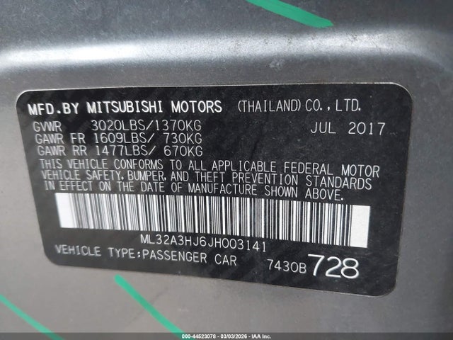 2018 MITSUBISHI MIRAGE ML32A3HJ6JH003141 Photo 8