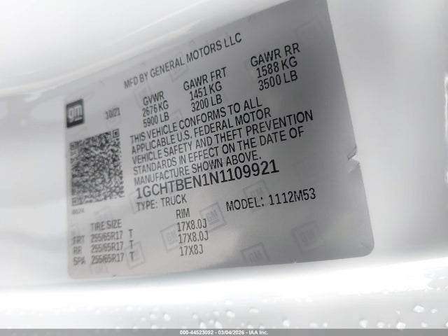 1GCHTBEN1N1109921 Chevrolet Colorado 4wd Long Box Wt