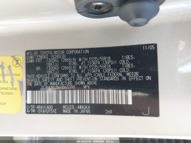 Продаж на аукціоні авто 2006 Lexus Rx 330, vin: JTJGA31UX60063398, номер лоту: 44523166