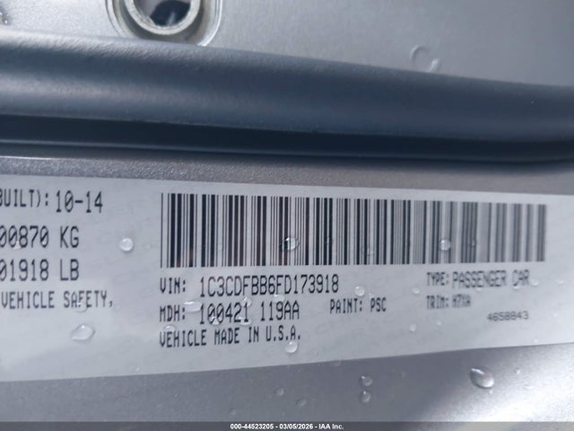 Продажа на аукционе авто 2015 Dodge Dart Sxt, vin: 1C3CDFBB6FD173918, номер лота: 44523205