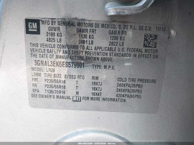 3GNAL3EK6ES579901 Chevrolet Captiva Sport Lt