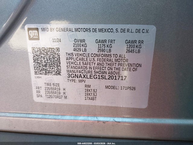 3GNAXLEG1SL201717 Chevrolet Equinox Fwd Rs