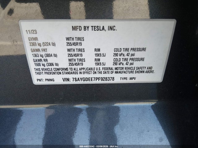 2023 TESLA MODEL Y 7SAYGDEE7PF928378 Photo 8