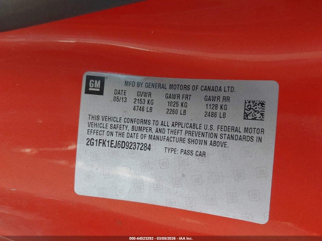 Продажа на аукционе авто 2013 Chevrolet Camaro 2ss, vin: 2G1FK1EJ6D9237284, номер лота: 44523292