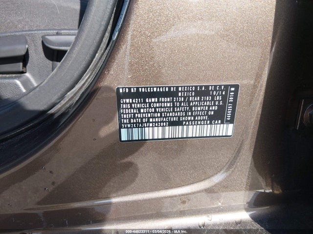 Aukcja sprzedaży 2015 Volkswagen Jetta 2.0l S, vin: 3VW2K7AJ5FM242062, numer aukcji: 44523311