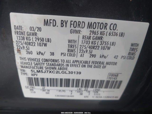 Lincoln Aviator Reserve 2020 5LM5J7XC2LGL30139 Image 9