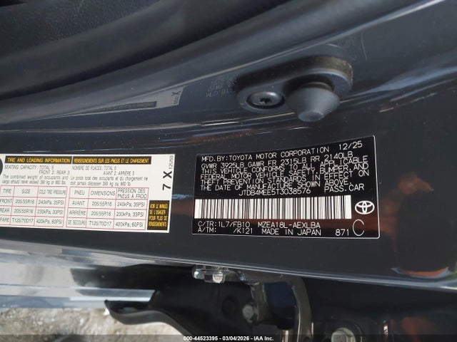 Toyota COROLLA LE 2026 JTDB4MEE5T3038576 Image 9