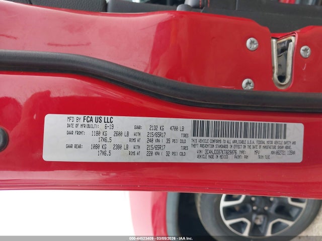 2019 Jeep Compass Trailhawk 4x4 მანქანა იყიდება აუქციონზე, vin: 3C4NJDDB7KT829076, აუქციონის ნომერი: 44523409