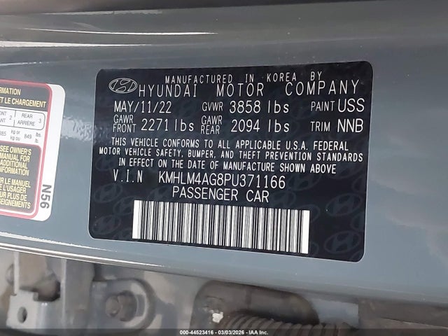 Hyundai ELANTRA SEL 2023 KMHLM4AG8PU371166 Image 9