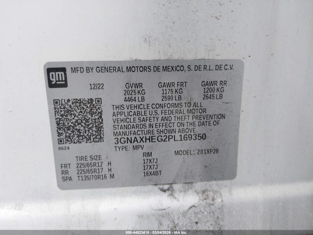 3GNAXHEG2PL169350 Chevrolet Equinox Fwd Ls