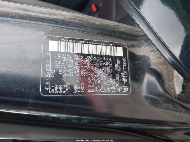 Aukcja sprzedaży 2012 Nissan Juke Sl, vin: JN8AF5MV3CT127547, numer aukcji: 44523422