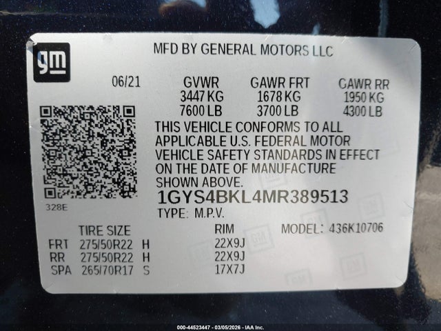 2021 CADILLAC ESCALADE 1GYS4BKL4MR389513 Photo 8