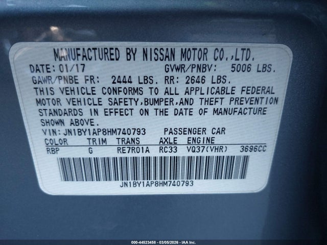 JN1BY1AP8HM740793 Infiniti Q70 3.7