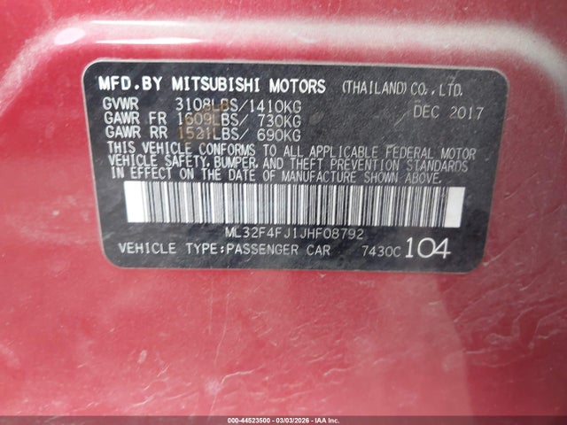 2018 MITSUBISHI MIRAGE G4 ML32F4FJ1JHF08792 Photo 8