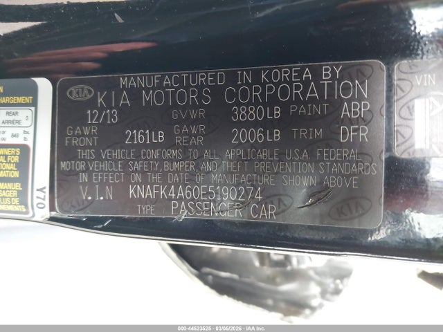 KIA FORTE LX 2014 KNAFK4A60E5190274 Image 9