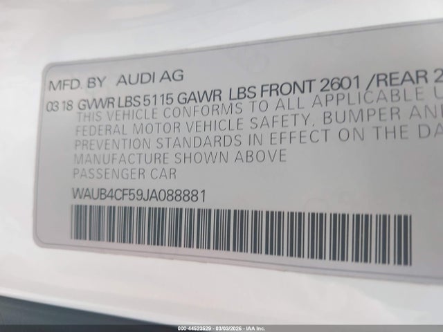 Aukcja sprzedaży 2018 Audi S5 3.0t Premium Plus, vin: WAUB4CF59JA088881, numer aukcji: 44523529
