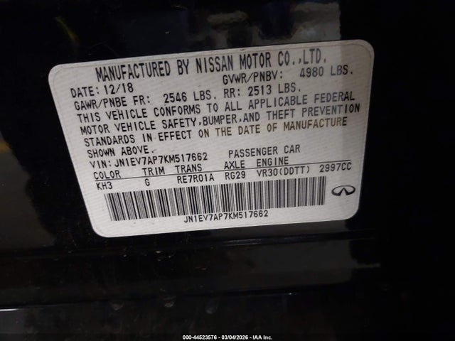 2019 INFINITI Q50 JN1EV7AP7KM517662 Photo 8