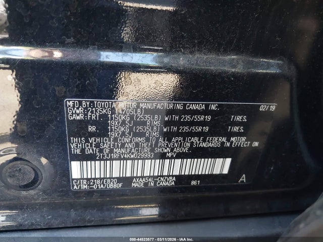 2T3J1RFV4KW029993 Toyota Rav4 Adventure