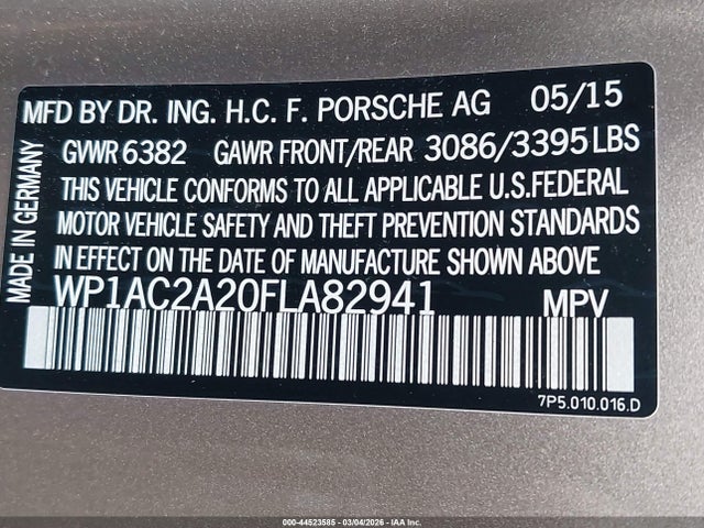 2015 PORSCHE CAYENNE WP1AC2A20FLA82941 Photo 8