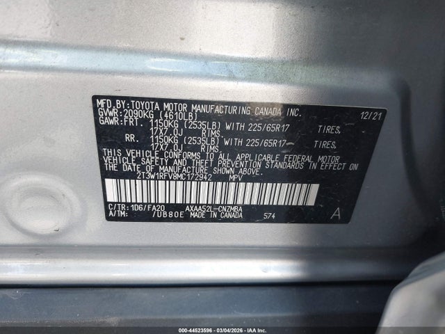Toyota Rav4 Xle 2021 2T3W1RFV8MC172942 Image 9