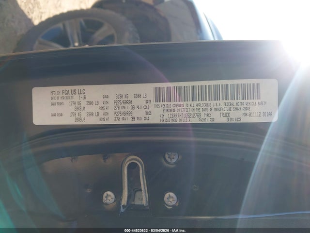 Продаж на аукціоні авто 2016 Ram 1500 Sport, vin: 1C6RR7HT1GS212769, номер лоту: 44523622