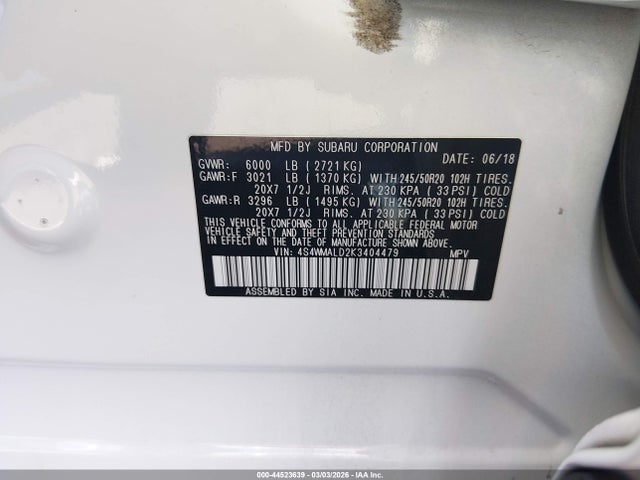 4S4WMALD2K3404479 Subaru Ascent Limited