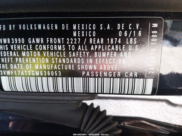 Volkswagen Beetle 1.8t Classic 2016 3VWF17AT3GM636053 Image 9