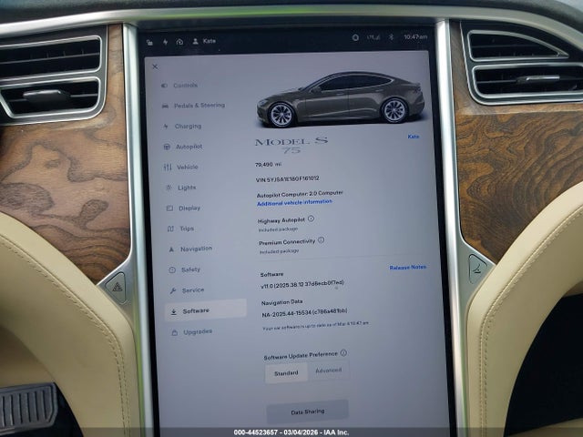 Продаж на аукціоні авто 2016 Tesla Model S 60/70/75/85, vin: 5YJSA1E18GF161012, номер лоту: 44523657
