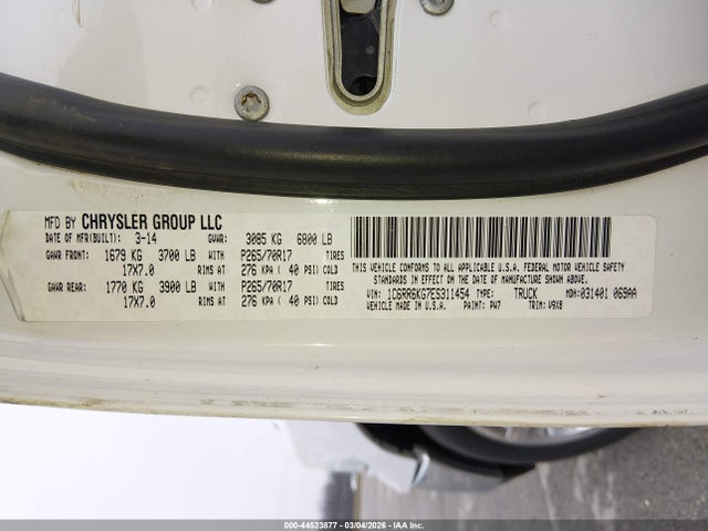 Aukcja sprzedaży 2014 Ram 1500 Tradesman, vin: 1C6RR6KG7ES311454, numer aukcji: 44523877