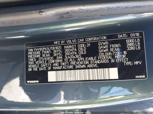 YV4102PK9J1361825 Volvo Xc90 T5 Momentum