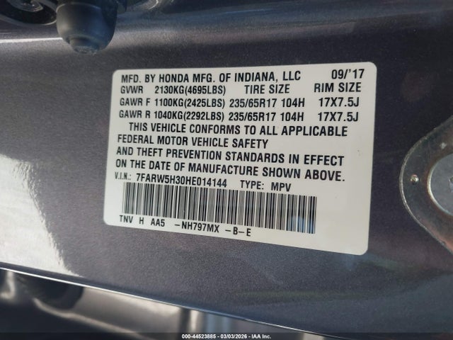 7FARW5H30HE014144 Honda CR-V LX
