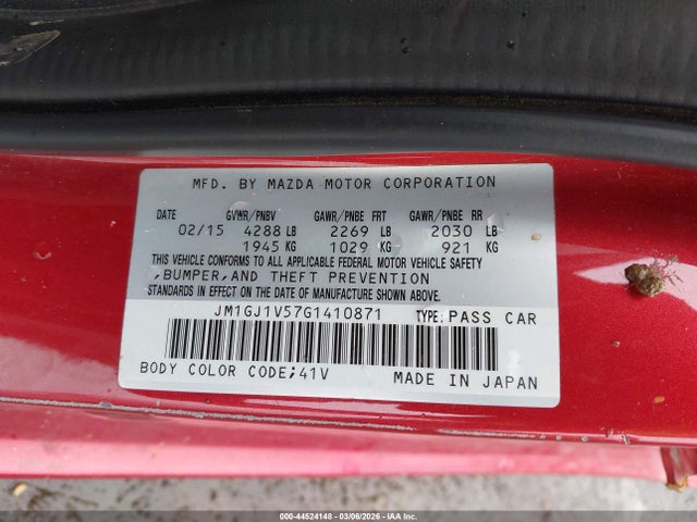 Продаж на аукціоні авто 2016 Mazda Mazda6 I Touring, vin: JM1GJ1V57G1410871, номер лоту: 44524148