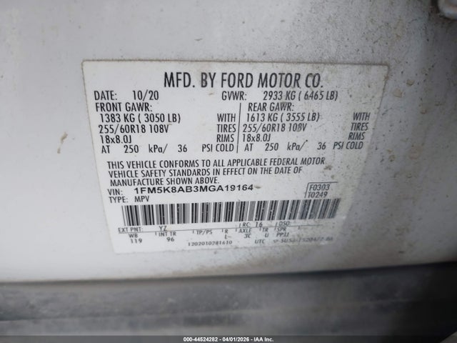 2021 FORD POLICE INTERCEPTOR UTILITY 1FM5K8AB3MGA19164 Photo 8