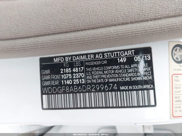 Aukcja sprzedaży 2013 Mercedes-benz C 300 Sport 4matic, vin: WDDGF8AB6DR299674, numer aukcji: 44524333