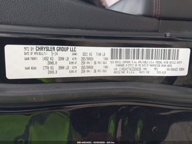 Dodge Durango R/t 2014 1C4SDHCT4EC520239 Image 9