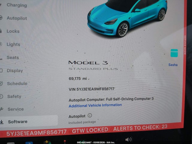 Aukcja sprzedaży 2021 Tesla Model 3 Standard Range Plus Rear-wheel Drive, vin: 5YJ3E1EA9MF856717, numer aukcji: 44524467