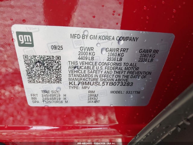 Chevrolet Trailblazer Awd Rs 2026 KL79MUSL5TB073283 Image 9