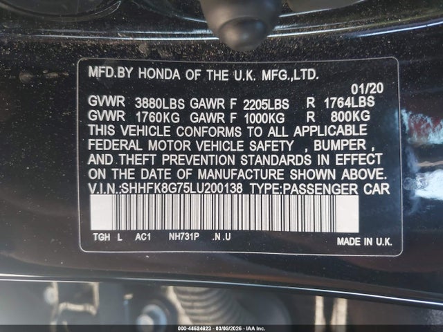 Honda Civic Type R Touring 2020 SHHFK8G75LU200138 Image 9