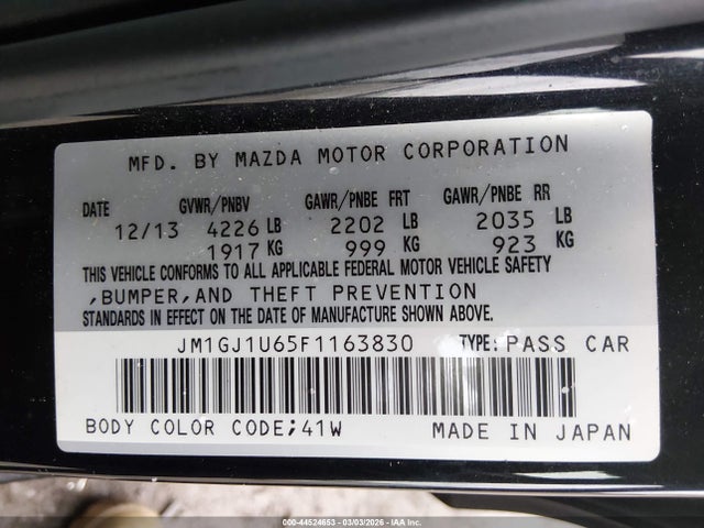 JM1GJ1U65F1163830 Mazda Mazda6 I Sport