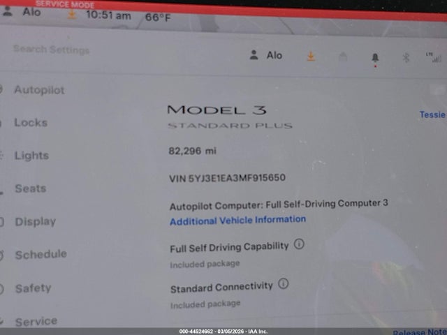 Aukcja sprzedaży 2021 Tesla Model 3 Standard Range Plus Rear-wheel Drive, vin: 5YJ3E1EA3MF915650, numer aukcji: 44524662
